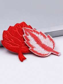 12pcs Mini Leaf Ironing Embroidery Patch, Exquisite Mixed Leaf Embroidery Badge, Suitable For DIY Handmade Clothing Repair And Decoration