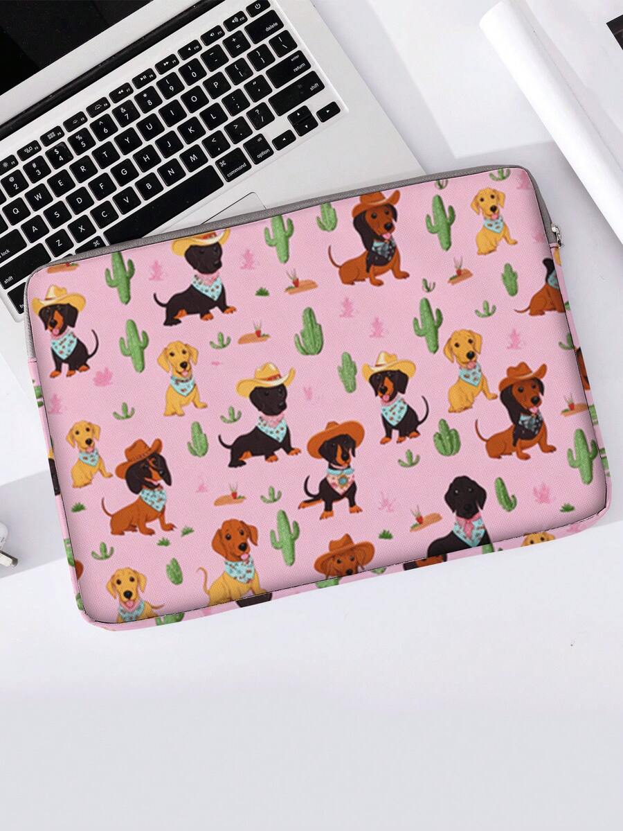 Dog Pattern Laptop Sleeve, Fabric Laptop Protective Case, Soft Laptop Bag, Soft Laptop Protective Shell, Laptop Computer Protective Cover, Flat Pouch, Laptop Zipper Bag, Computer Protective Cover, School & Business Office Supplies, Back To School Special - Multicolor - View 1