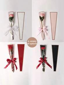 50pcs Transparent Single Stem Flower Bouquet Packaging Bags, Waterproof Packaging Bags For Multi-Rose Bouquets, Fresh Flower Packaging For Valentine's Day, Mother's Day, Birthday, Christmas And New Year Gifts - Multicolor - View 5