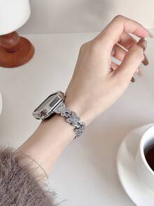 1 chiếc Dây đeo đồng hồ nữ/bé gái đơn giản dễ thương hình bướm đính đá, thích hợp đeo hàng ngày hoặc dự tiệc, làm bằng hợp kim kẽm, tương thích với Apple Watch Series 11 10 9 8 7 6 5 4 3 2 1 38mm 40mm 41mm 42mm 44mm 45mm 46mm 49mm Ultra 1/2/3 SE. Là món quà tuyệt vời dành cho bạn gái, bạn bè và gia đình vào ngày Valentine, sinh nhật và Ngày của Mẹ (Chỉ bao gồm dây đeo đồng hồ). - Bạc - Xem 9