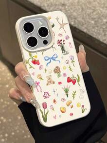 1pc Watercolor Floral Pattern Soft Protective Phone Case, Waterproof Anti-Drop Anti-Slip, Compatible With Apple And Phones Shockproof Scratch Resistant - Kiểu 2 (1 chiếc) - Xem 5