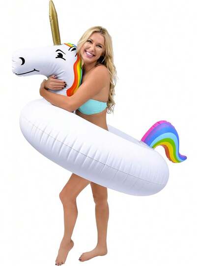 GoFloats Unicorn Piscina Flotador Tubo Fiesta - Arrastre Hinchable para Adultos y niños