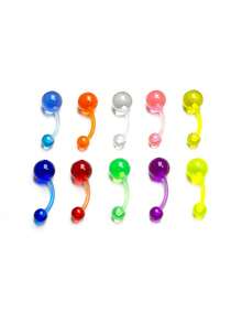 10pcs/set Glow In The Dark Belly Ring - Multicolor - View 3