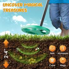 Metal Detector, Lightweight & Adjustable Height Metal Detector With Waterproof Coil, Shovel And Rake, Sound Indication & LCD Display Gold Detector For Detecting Coins, Gold - Mint Green - View 4