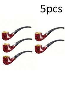 Pipa curva vintage, pipa de resina duradera, pipa de cobre mini portátil, pipa compacta, experiencia de fumar suave, fácil de limpiar y estructura resistente, adecuada para principiantes, viajes, uso en el hogar o al aire libre, accesorios para fumar, accesorios para puros - Multicolor - Ver 18