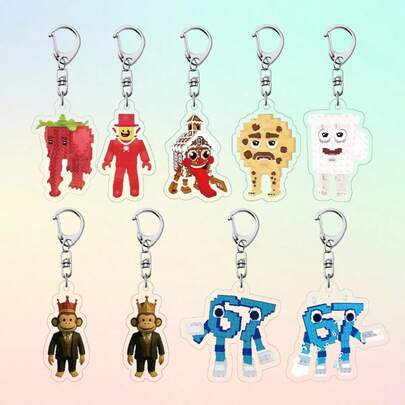 1pc Deconstructed Pixel Art Keychain - "Consciousness Elimination" Acrylic Tag, Retro Gaming Aesthetic Accessory, Avant-Garde Art Statement Piece, Unique Designer Gift, Self-Expression Perfect Gift - Birthday Gift - Boy Gift - Girl Gift - Easter Gift - Valentine's Day Gift