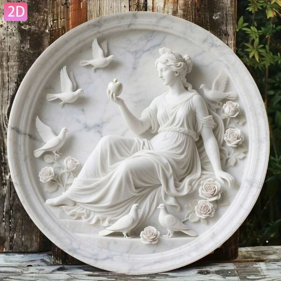 1件希腊神话阿芙洛狄忒女神复古墙饰 | 适用于花园、厨房、酒吧、房间、卧室、户外、道路、车库、俱乐部、咖啡馆、餐厅、节日等场所，艺术墙面装饰，7.87x7.87英寸，随机安装孔 - 彩色 - 查看 1