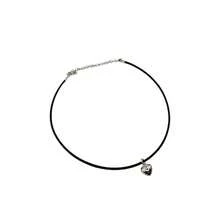 Black Suede Leather Choker Necklace With Heart Pendant - Nhiều màu - Xem 5