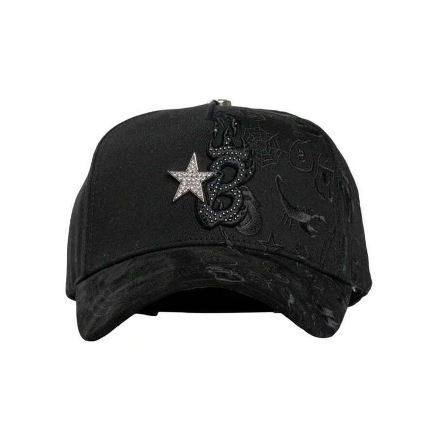 GORRA EL BARBAS B-STAR GRAFFITI NEGRA CON CIERRE A PRESIÓN BARBGRAFFI BLK - por defecto - Ver 1