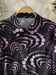 Women's Long Sleeve All-Over Print Casual Arabic Style Top Vacation - Multicolor - View 3