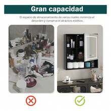 Rectangular Mirror Jia nan JIANAN LED with Storage 60x60cm Black - como en la foto - Ver 8