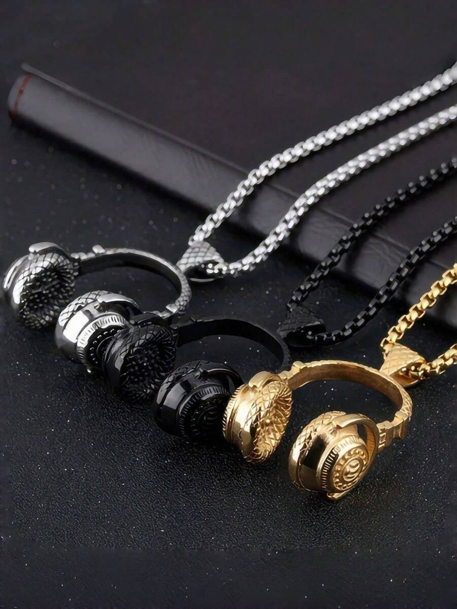 1 pieza Collar con colgante de auricular de estilo hip hop, accesorio versátil y personalizado unisex - auricular - Ver 1