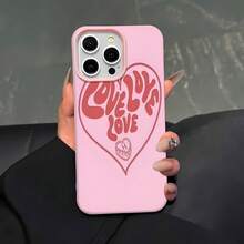 Estuche para teléfono con diseño de corazón de amor Compatible con estuches para teléfonos   17  17 Pro  16 Pro Max  15 Pro Max  14 y  13 Hecho de material TPU duradero, resistente a caídas y elegante Un regalo perfecto para familiares, amigos y seres queridos y un excelente regalo para cumpleaños, San Valentín y Año Nuevo. - Rosa - Ver 2