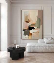 1 Pc 2D Print Canvas Painting,Pinkish Gold Tone Blush Makeup, Modern Minimalist Art, Contemporary Wall Decoration, Neutral Wabi-Sabi Style, Japanese Abstract Art Prints , Wooden Framed Art,High Quality ,Thickness 2. 25cm/1inch Wall Art Prints Poster Direct Hanging Decor For Home Gifts,Living Room, Bathroom, Bedroom, Kitchen,Bar,Office - 彩色 - 查看 7