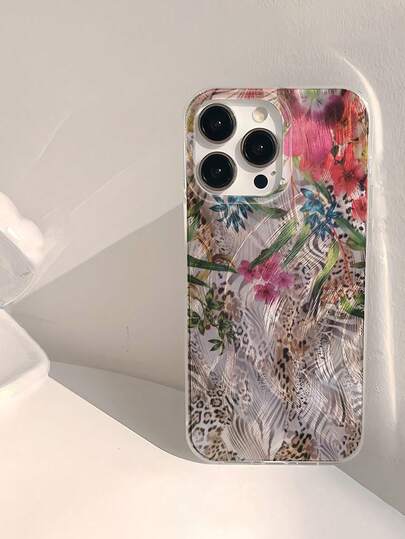Capa de celular resistente a impactos com estampa floral de leopardo e penas, feita de chiffon, compatível com iPhone 14, 14 Pro, 14 Pro Max, 13, 13 Pro, 13 Pro Max, 11, 11 Pro Max, 12, 12 Pro, 12 Pro Max, XR, XS, 15, 15 Pro, 15 Pro Max, 16, 16 Pro, 16 Pro Max, 17, 17 Pro, 17 Air, 17 Pro Max, S23, S24, A04, A05, A14, A12, A15, A33, A53, A32, A35, A34, 13, 13 Pro, 14, 14 Pro, 15, 15 Pro e modelos da série Redmi.