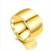 One Stainless Steel Ring Wide Plain Ring Men's Ring - Silver - View 6