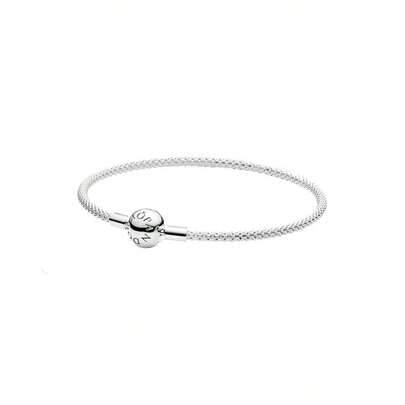  PANDORA Basic Heart Couple DIY Snake Bone Bracelet, 925 Silver Couple Basic Bracelet, Gift For Girlfriend, Birthday, Christmas, Mother's Day, 590719