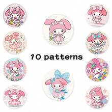 1卷/500张 日本卡通人物粉色兔子贴纸 卷贴纸 奖励账户贴纸 材质封条胶带，节日礼物，可爱又实惠，营造惊喜感，送朋友的礼物（随机风格） - 彩色 - 查看 3