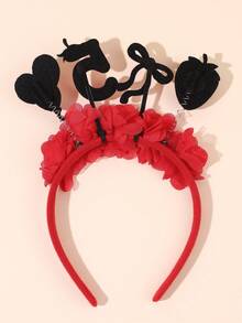 1pc Pink Strawberry Headband, Iron Strawberry Headband, Cute Birthday Hair Accessory, Birthday Party Gift - Red - View 9
