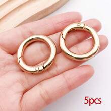 5pcs Round Snap Buckle Round Clip Hook Swivel Clasp Hooks Key Rings Zinc Alloy Round Spring Snap Keychain Rings For Keys, Crafts, Handbags