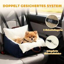 Dog Car Seat, 2 Straps, Washable Covers, For Pets Under 5 Kg, Blue