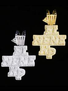DUBSS 1 Piece Iced Out EL NENE KP Necklace Pendant For Men Real Copper 5A Cubic Zirconia Gold Plated Hip Hop Jewelry - Letter Pendant - View 7