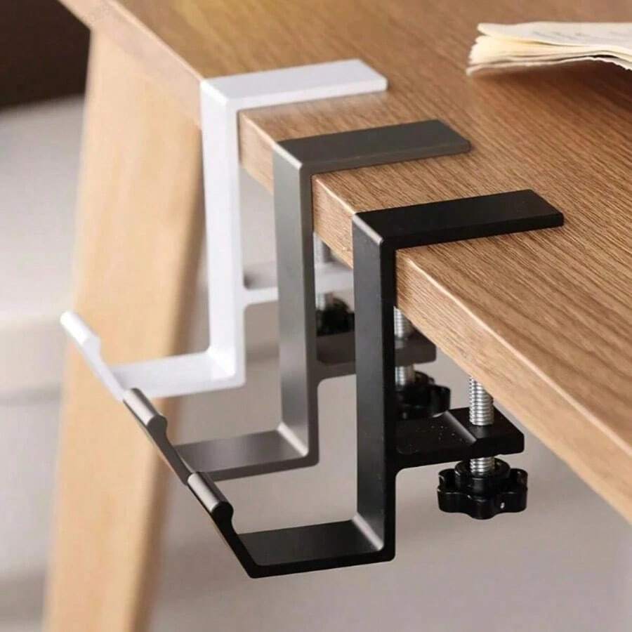 多功能桌下挂钩 - 可调节，承重力强，可悬挂背包及其他物品 - 安装简便，经久耐用，是家庭和办公室的理想收纳方案 - 彩色 - 查看 1