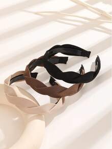 3pcs Fashionable & Versatile Headbands, Suitable As Gift For Girlfriend Headband Hair Hoop - Multicolor - View 1