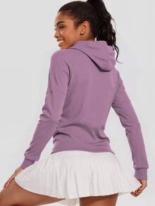 Soyun Women's Loose Fit Hooded Jacket, Suitable For Outdoor Activities, Travel, Casual Wear, Parties, Office, Gym And More Spring - Mauve Purple - View 3