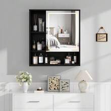 Rectangular Mirror Jia nan JIANAN LED with Storage 60x60cm Black - como en la foto - Ver 10