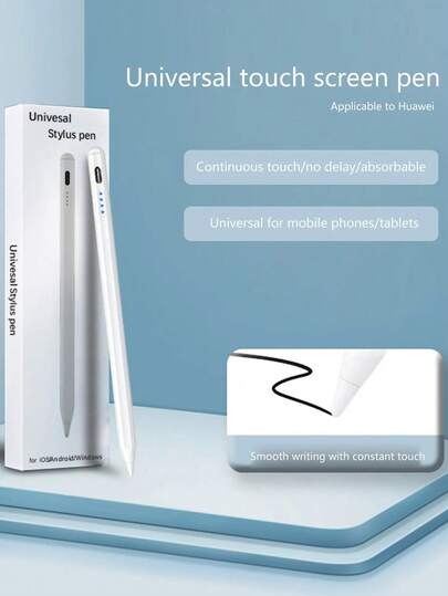 Universal Capacitive Stylus Pen, Compatible With IOS And Android Tablets And Smartphones. Includes 2 Replacement Tips. Suitable For Writing, Touching, Drawing And Note-Taking. With Status Indicator Light. One-Touch Operation. Magnetic Design. Replaceable Tip. Extra-Long Battery Life.