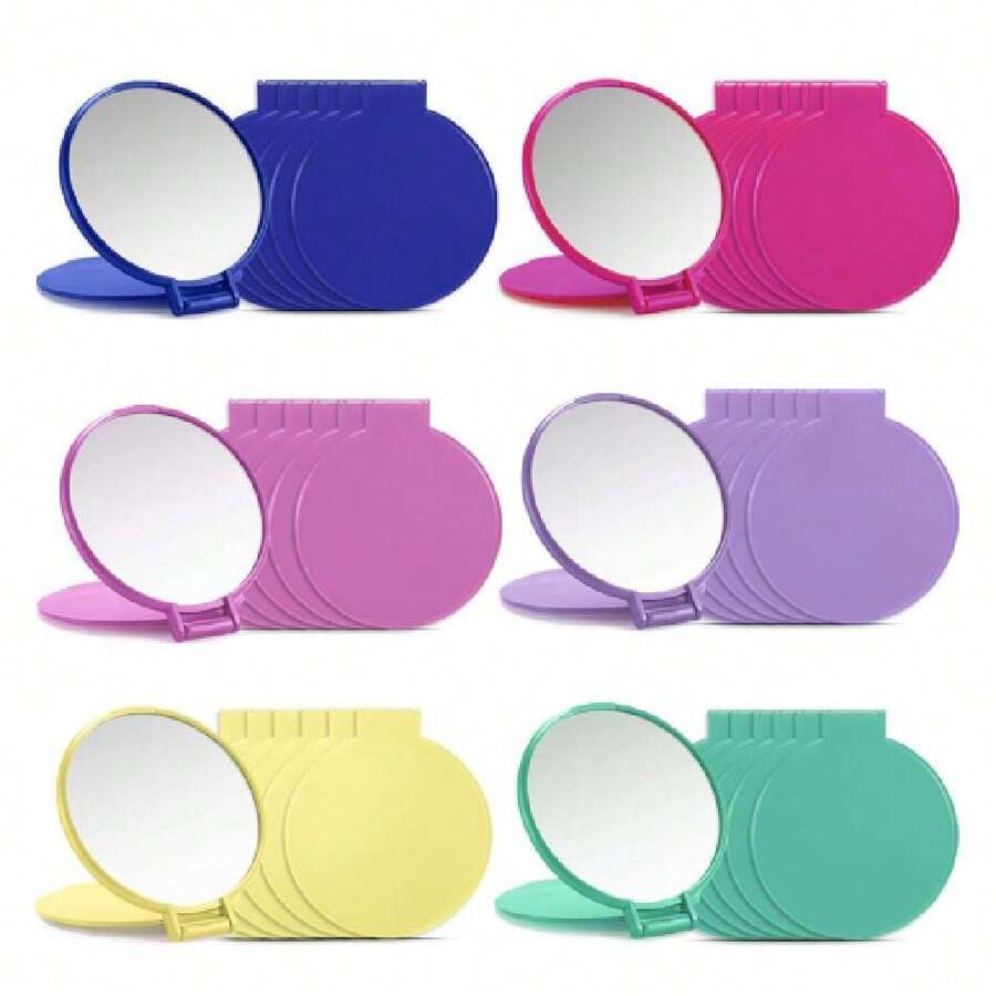 Compact Mirror Bulk, Pocket Small Mini Folding Mirrors For Purse, 36 Packs (6 Colors),39799248 - Red and White - View 1