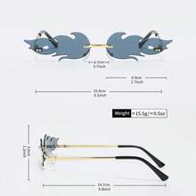 Halloween Decorative Glasses, Burning Flame Shaped Glasses, Suitable For Music Festivals, Carnivals, Parties, Unisex Gradient Green, Blue, Red Frames, Valentine's Day, Halloween, Y2K - Multicolor - View 4