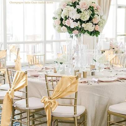 1/6/10 piezas Faja de silla de satén color champán, ajuste universal para boda, restaurante, evento, fiesta, decoración de hotel