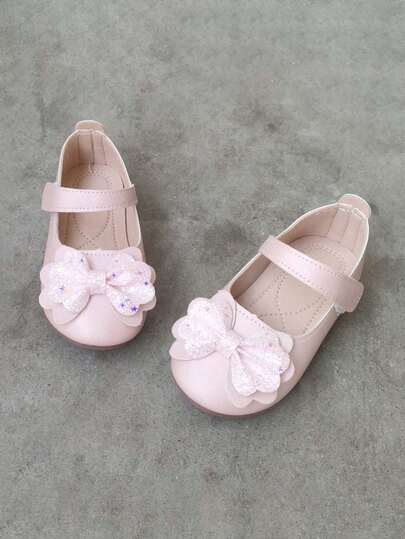 1 Pair Toddler Girls' Cute Princess Leather Shoes, Infant Baby Non-Slip Soft Bottom Walking Shoes, Versatile Children Flat Mary Jane Shoes, Easy On/Off, Suitable For Spring, Summer, Autumn