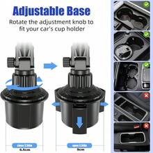 Car Cup Holder Tablet & Phone Mount - ABS Base With 360° Rotation, Adjustable Holder For IPads 4-13" & All Smartphones, Heavy-Duty Design - Black - View 5