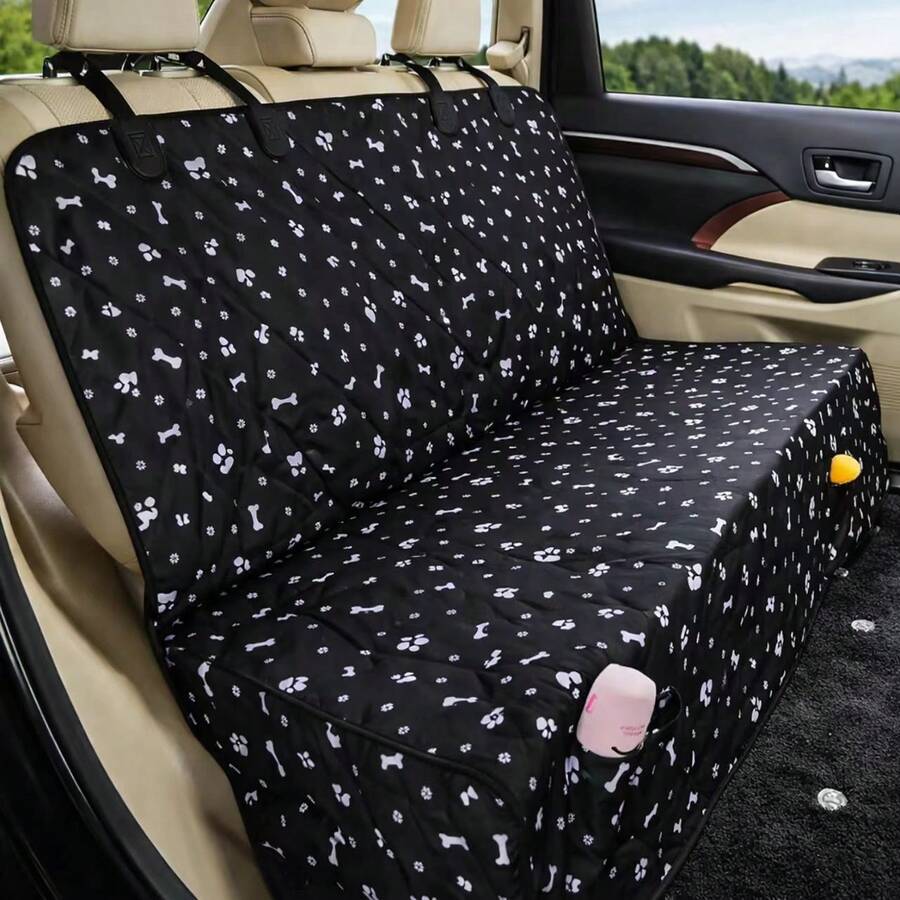 Car Rear Seat Pet Mat, Dirt-Resistant, Wear-Resistant With Storage Pocket, Car Seat Cover - Multicolor - View 1