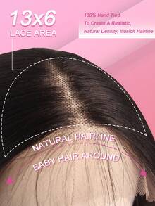 Natural Black Color 26Inch 13X6 Transparent Lace Front Wig With Baby Hair For Women Body Wave Synthetic Heat-Resistant Wig - Black - View 4
