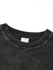 Men's Y2K Vintage Distressed Black T-Shirt - Minimalist Tokyo Japanese Bird & Cherry Blossom Graphic With "TOKYO" & "まちもうける" Back Print, 100% Cotton Super Soft & Breathable Japanese Streetwear Gift 004-AB - 黑色 - 查看 5