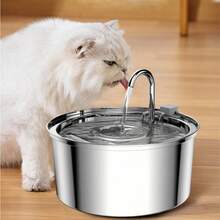 1个3.2升/108盎司/0.85加仑不锈钢大容量宠物饮水器，适用于中小型犬猫，自动饮水，USB供电（不含适配器） - 3.2L - 查看 13