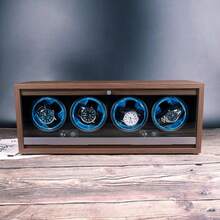 CYPNEnrollador Automático de Relojes Madera de Nogal Negro Almohada de Espuma Viscoelástica Motor Silencioso 4 Posiciones de Reloj GREYFashion - 219302756 - Ver 3