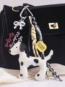 Dalmatian Dog Bag Charm, Cartoon Puppy Car Keychain, Bag Accessory, Suitable For Handbags, Backpacks, Keys - A Birthday/Valentine'S Day Gift For Her, Backpack Decoration, Stylish Keychain, Durable Accessory, Decorative Keychain, Accessory Lover. - Multicolor - View 3