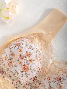 5 Pieces Of Simple Solid-Color Multi-Butterfly Floral Lace Bras, Comfortable And Breathable Full-Cup Without Underwire Bras, Women's Underwear And Close-Fitting Clothing - Without Underwire Design, Thick Cup Pads, Breathable And Soft, Suitable For Daily Casual And Formal Occasions Women's Underwear, Women's Bras, Lace Bras - Nhiều màu - Xem 10