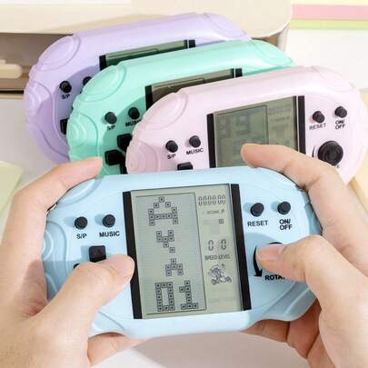 复古游戏手柄造型，解压小玩具，内置26款经典游戏（魔方、记忆挑战、射击等），减压小玩具，经典复古风格益智解压电子游戏机，青少年减压玩具，万圣节/感恩节/圣诞节/开学/生日礼物