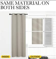 Patio Door Curtain Sound Blocking, Bedroom Privacy Room Divider Curtain Screen Partitions, Thermal Insulated Blackout Closet Sliding Door Curtain (1 Panel, 8.3ft Wide By 7ft Long, Gray) - Natural - 查看 6