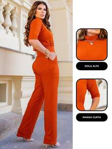 Maria do Luxo Women Two-piece Outfits - 亮橙色 - View 2