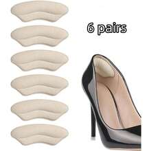 6 Pairs Foam Invisible Heel Grips, Anti-Friction Heel Pads, Memory Foam Non-Slip Shoe Inserts To Make Shoes Smaller, Heel Cushion Pads - Apricot - View 1