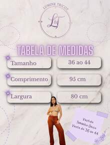 Calça Feminina Saída de Praia Tricot Crochê Vazada Elegante Boho Chic Moda Verão Praia - Cobre - Visão 7