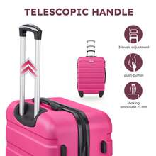 Bộ hành lý 6 món, vali 16/20/24/28 inch, vali kéo ABS cứng cáp + 2 túi du lịch cho kỳ nghỉ gia đình, công tác, đi học và những chuyến đi cuối tuần. Túi du lịch, vali đựng quần áo, đồ dùng cần thiết cho du lịch trên tàu biển. - Màu Hồng Tươi - Xem 6