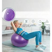 Antideslizante Antiexplosión, 2pcs Pelota de Yoga y Pilates 25cm + 75cm,para Ejercicio, Embarazadas, Fitness, Equilibrio, Gimnasio (Incluye Bomba de Aire) - Púrpura - Ver 1